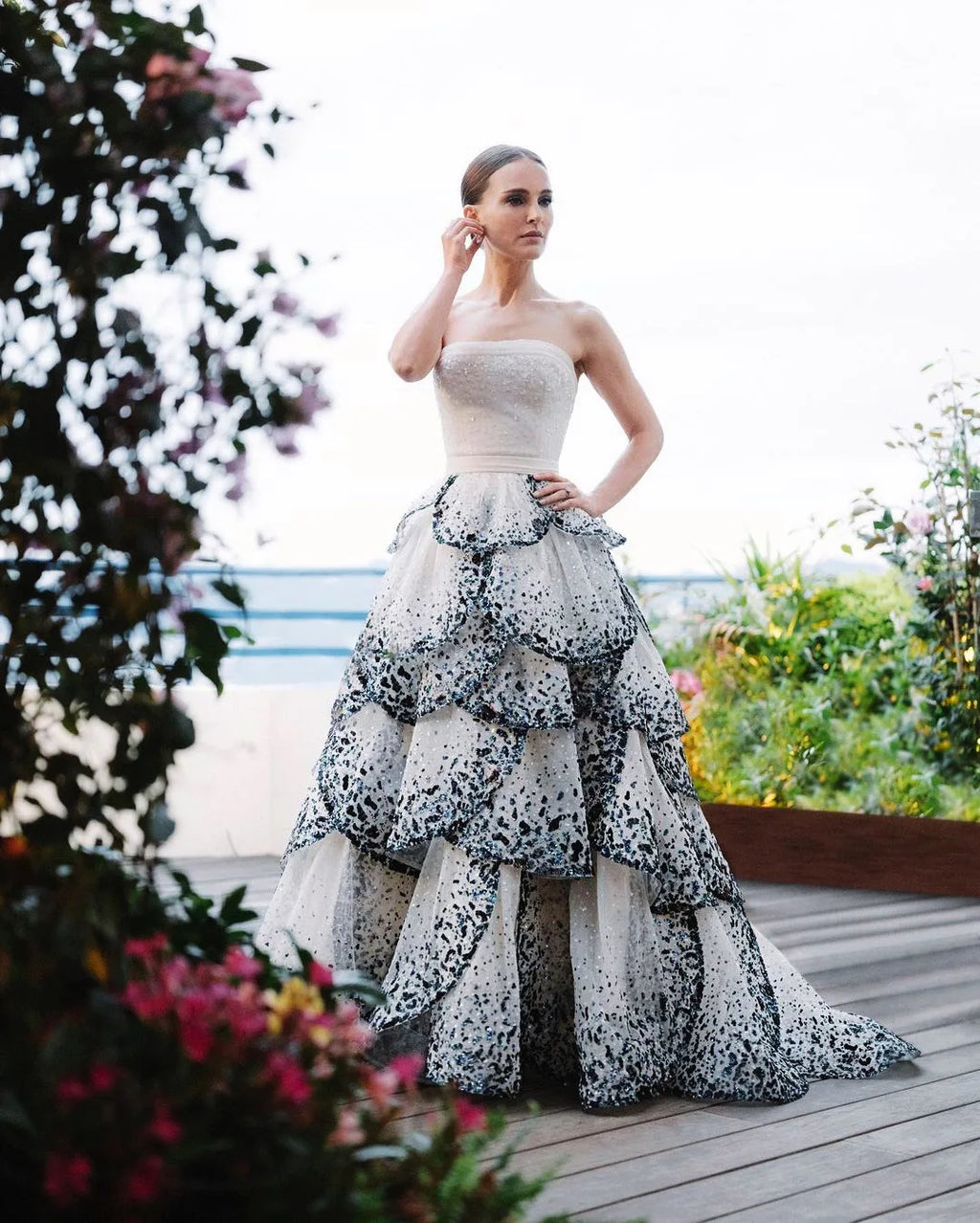 Ruffles Ball Gown Tulle Evening Dress Customized