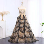 Ruffles Ball Gown Tulle Evening Dress Customized