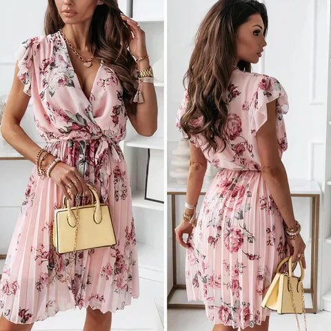 Genoveva Exclusive Summer Dress with Print Elevated Occasion Wear