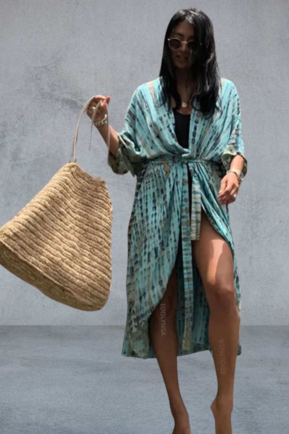Ivette Statement Airy Striped Beach Dress Designer Edit