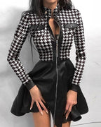 Mariana Exclusive Leather Mini Dress with Zip Fastening Designer Edit