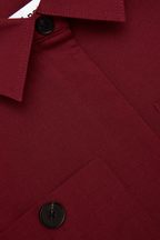 Raelith Red Twill Belted Midi Dress Set