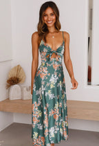 Natalie Boutique Midi Dress with Bow Neckline Elevated Occasion Wear