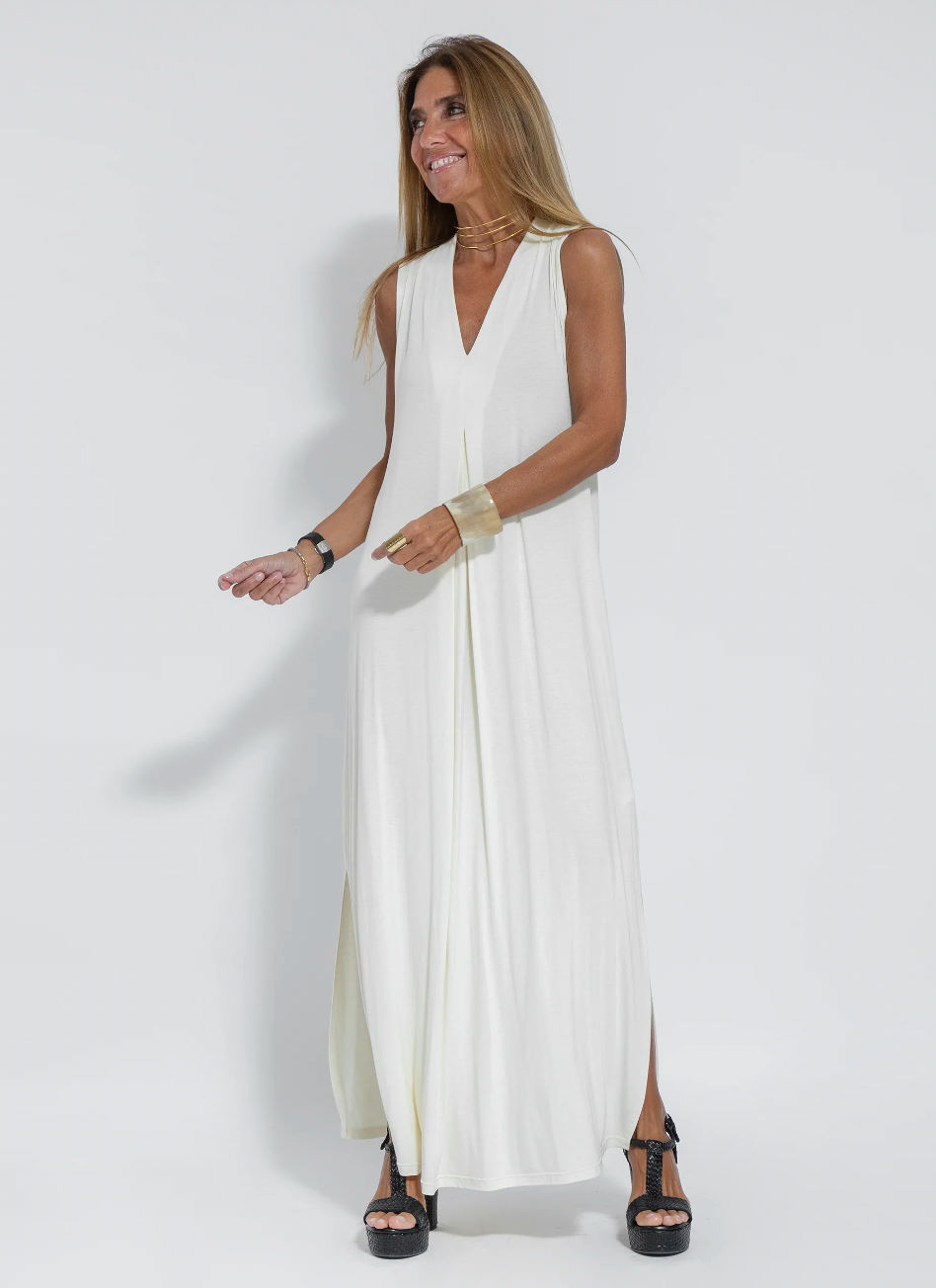 Paulette Aesthetic Long Dress with Vest Chic Silhouette Collection