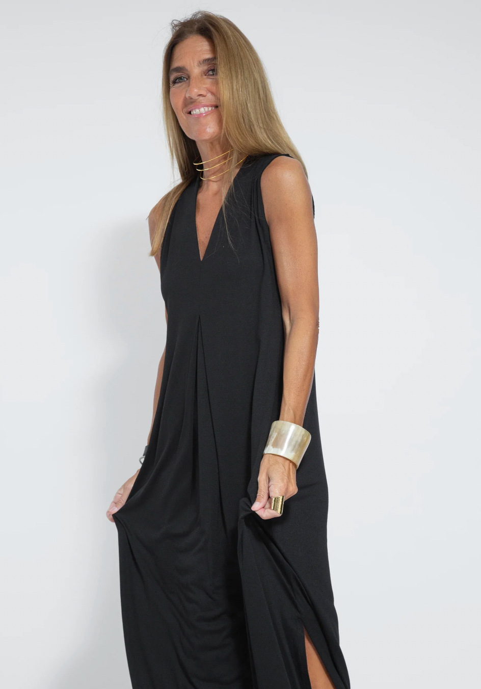 Paulette Aesthetic Long Dress with Vest Chic Silhouette Collection
