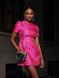 Aanya Jacquard Floral Mini Dress