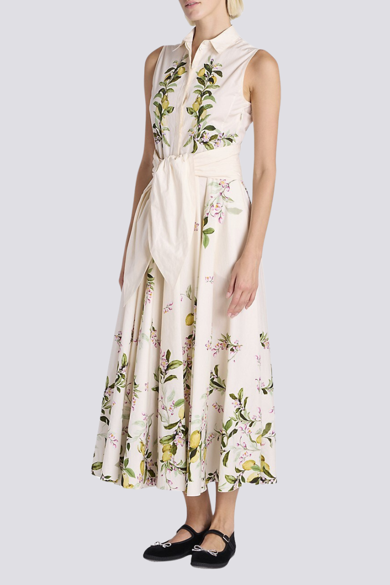 Ileana Aesthetic Sleeveless Maxi Dress with Floral Bow Statement Occasion Edit
