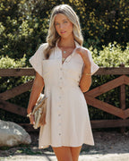 Adelyn Button Down Shirt Dress Taupe