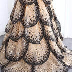 Ruffles Ball Gown Tulle Evening Dress Customized