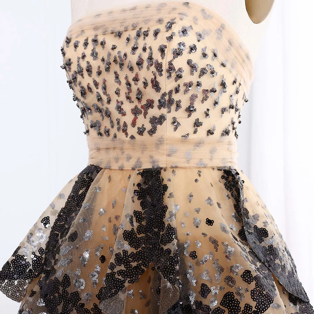 Ruffles Ball Gown Tulle Evening Dress Customized