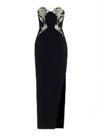 Aida Crystal Embellished Strapless Maxi Dress