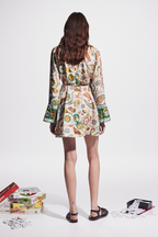 Zaida Exclusive Long Sleeved Paisley Mini Dress Evening Wear Edit
