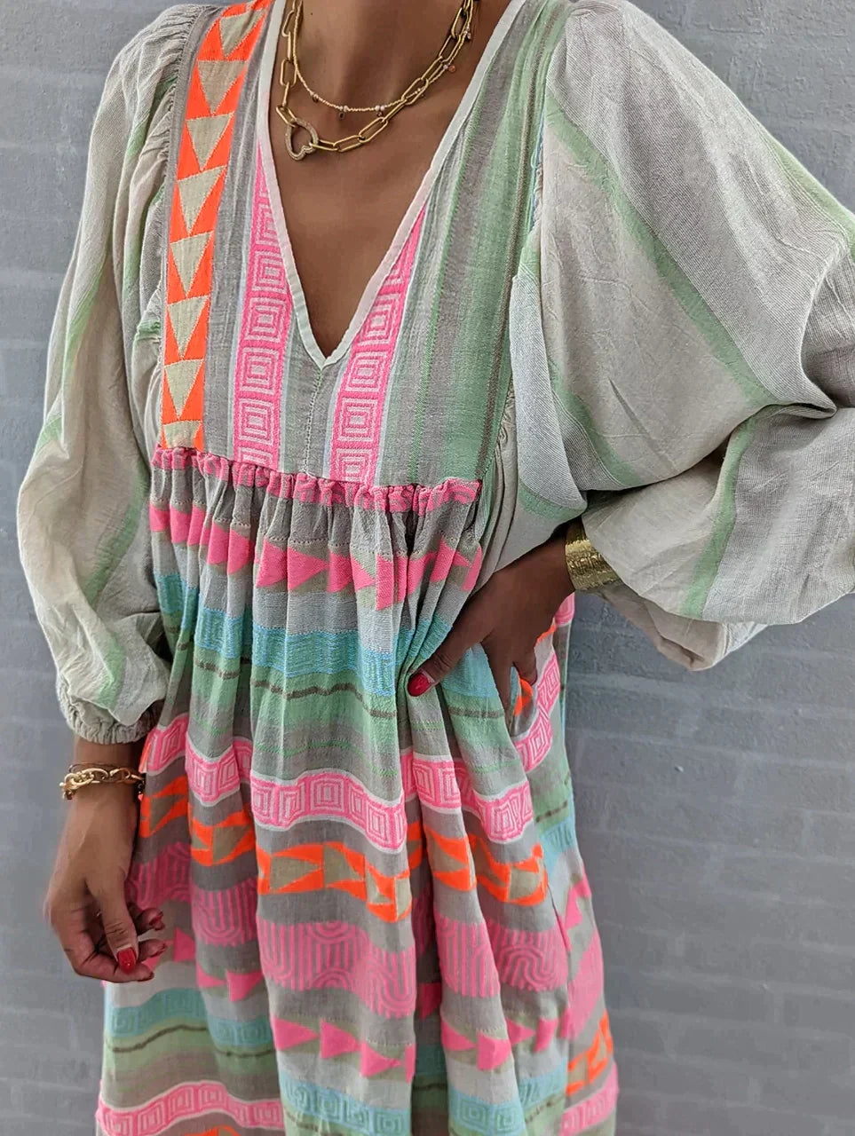 Gaia Colorful Summer Dress for Women Modern Chic Style