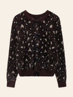 Roisin Leopard Bow Knit Cardigan