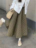 Cotton Padded High Waist Skirt