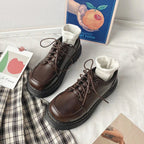 Fur Soft Casual Round Toe Shallow Mouth AllMatch Low Heels Dress Oxfords Loafers
