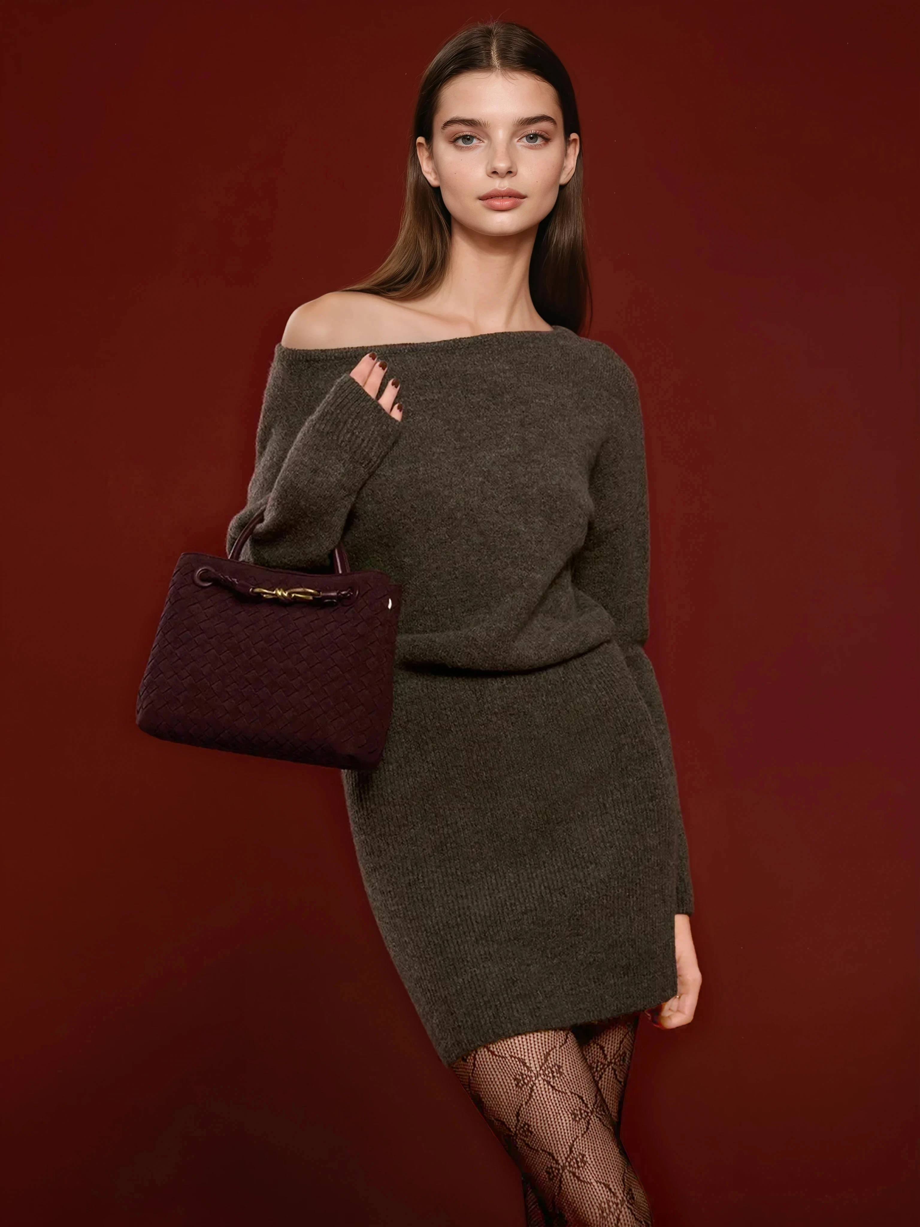 Always Chic Suede Woven Tote Bag