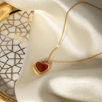 Amara Ruby Heart Necklace
