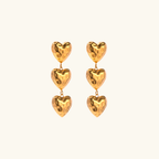 Amara Triple Heart Earrings