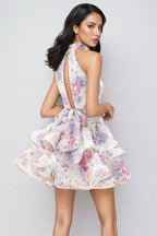 Raynate Pink Printed Backless Mini Dress Set