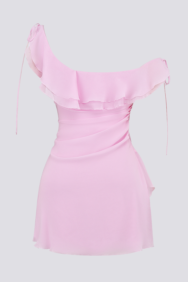 Wanda Boutique Off Shoulder Ruffle Shirt Mini Dress Designer Edit