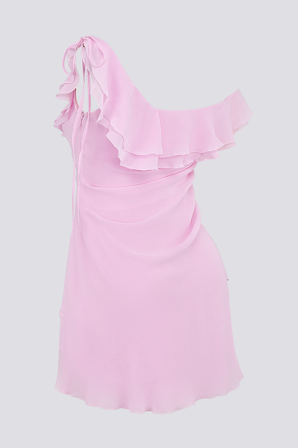 Wanda Boutique Off Shoulder Ruffle Shirt Mini Dress Designer Edit