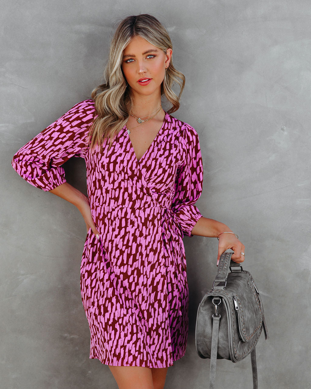 Another Year Of Love Printed Wrap Dress FINAL