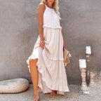 Aurora Timeless Sleeveless Maxi Dress with Ruffles Evening Wear Edit