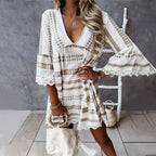 Francisca Chic Summer Dress with Flared Sleeves Elevated Occasion Wear