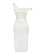 Ariella Satin Corset Dress In Ivory
