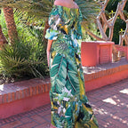Arrival Dress Floral Print off Shoulder Slim Fit Slimming Office Dress