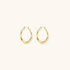 Astra Wave - Sculpted Gold Hoop Earrings