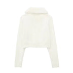 Astrid Faux Fur Crop Knitted Jacket