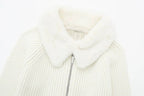 Astrid Faux Fur Crop Knitted Jacket