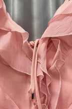 Asymmetric Ruffled Mini Dress