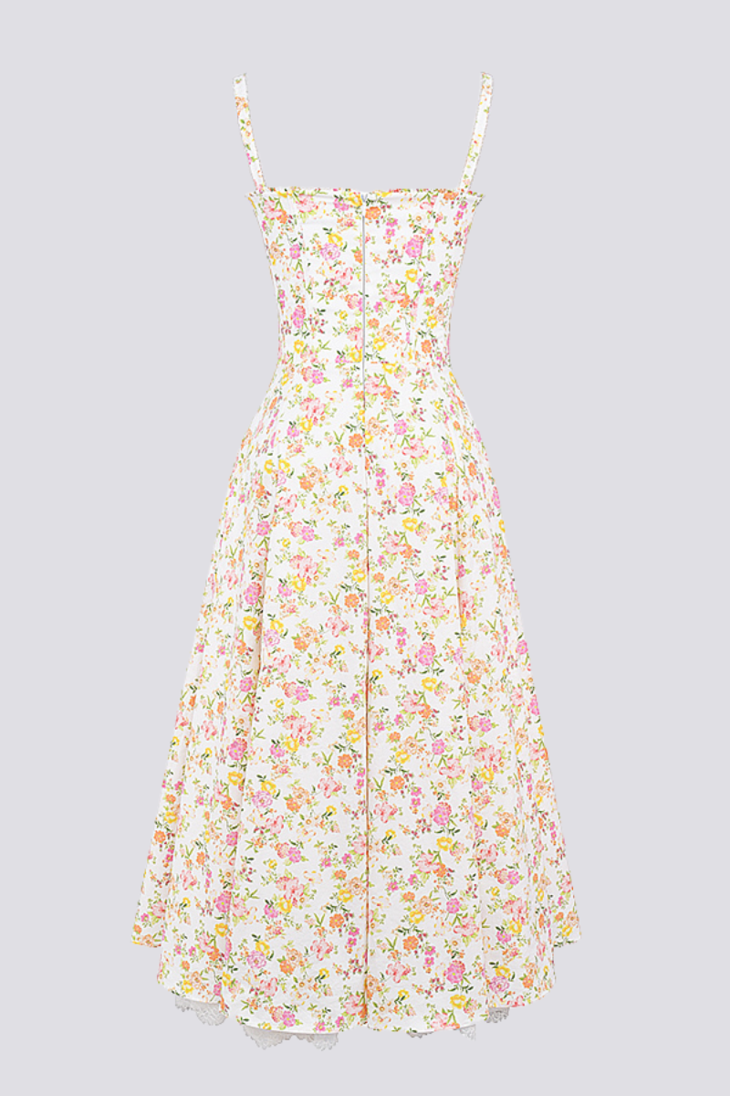 Xandra Boutique Ruched Floral Maxi Dress Premium Wardrobe Essential