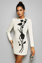 Nala Nail Bead Embroidery Floral Mini Dress