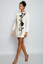 Nala Nail Bead Embroidery Floral Mini Dress