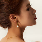 Aurelia Chain Pearl Earrings