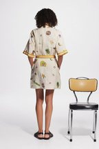 Dulce Effortless Short Sleeved Embroidered Mini Dress Chic Silhouette Collection