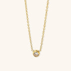 Aurora Solitaire Gold Necklace