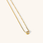 Aurora Solitaire Gold Necklace