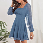 DressBetty - 2024 Winter Temperament Elegant Casual Fashion Long Sleeve High Waist Midi Dress