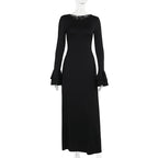 Elegant Dress Slim Fit Ruffled Long Sleeve