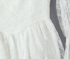 Lace Stitching Elegant Lady Lotus Rhizome Node Solid Color Dress Short Dress