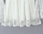 Lace Stitching Elegant Lady Lotus Rhizome Node Solid Color Dress Short Dress