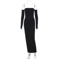 Solid Color Long Sleeve Tube Top Dress Backless Slim Fit Dress