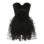 Elegant Backless Dress puffy dress Slim Tube Top Dress