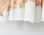 Positioning Printed V Neck Waist Tight Petti dress Holiday Dress