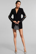 Remington Black Chain Embellished Blazer Mini Dress